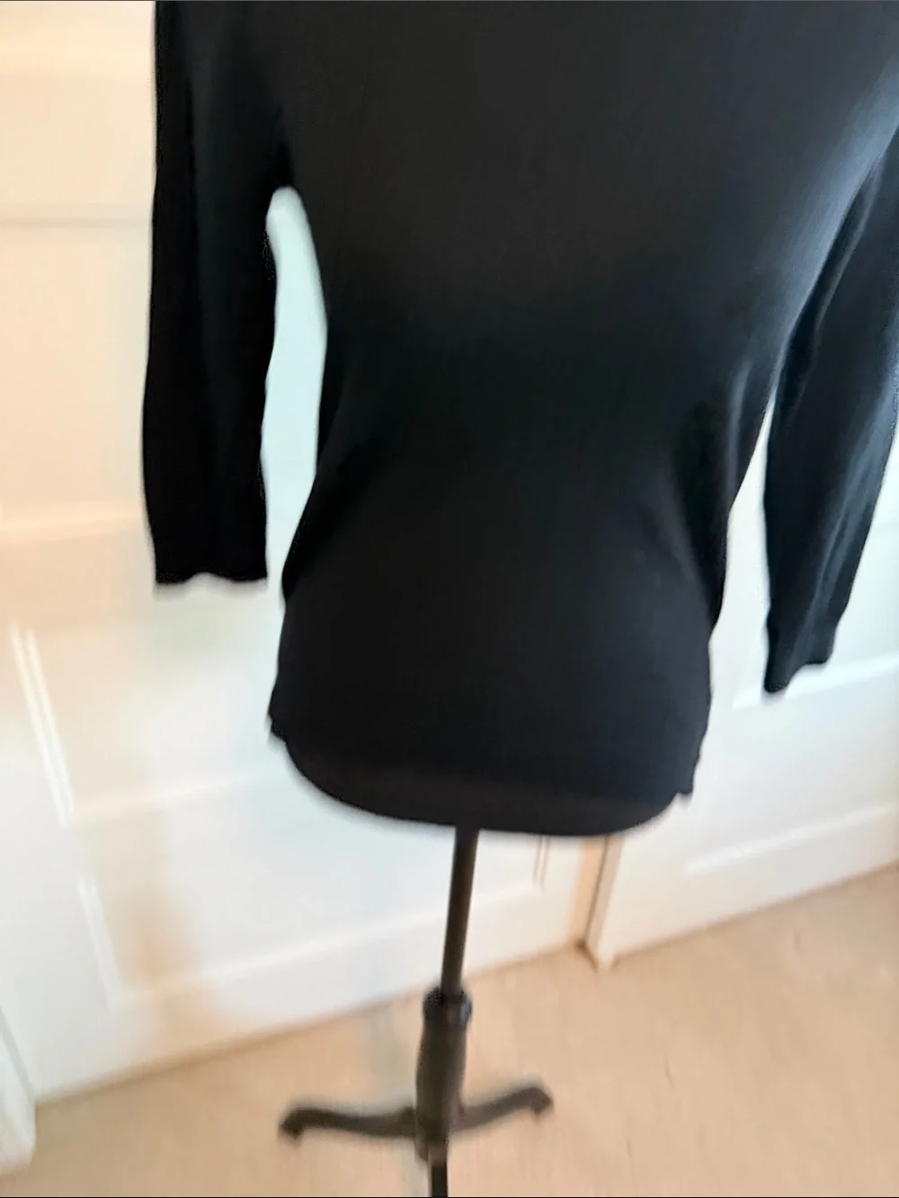 J. Crew Black Crewneck Sweater with Teal Layer